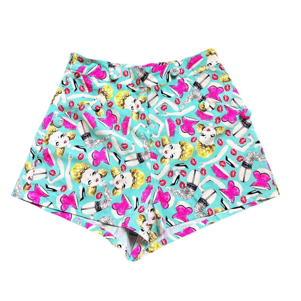 Iron Fist Doll Parts Sailor Shorts Womens M Pinup Retro Print NWT
